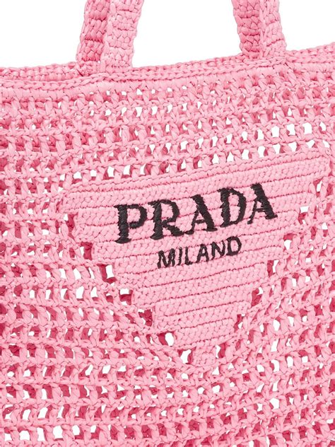 prada woven tote bag